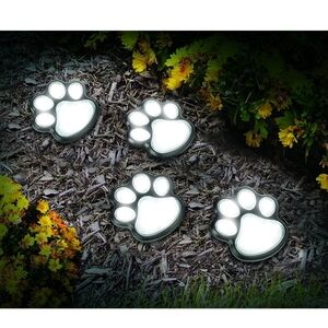 Paw Print Solar Garden Lights